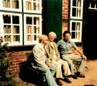 Besuch bei seinem Freund Prof. Dr. Neithard Bethke am Dom zu Ratzeburg - links Prof. Dr. Gernot Klussmann, Kollege an der Musikhochschule Hamburg